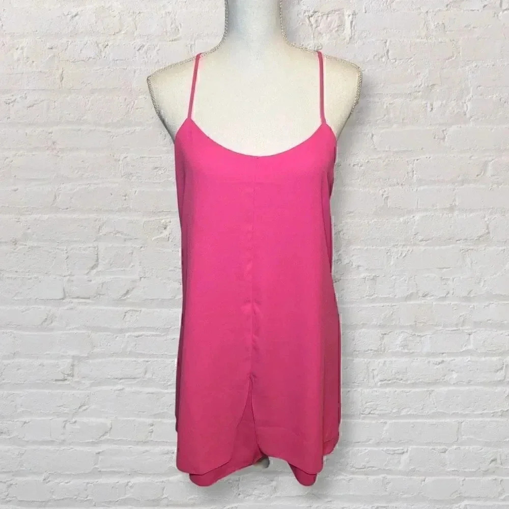 Topshop neon pink mini dress or top size 8 
